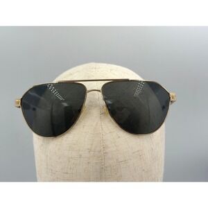 Versace Sunglasses Mens Gold Aviator MOD 2223 1002/87 Dark Gray Lens Italy